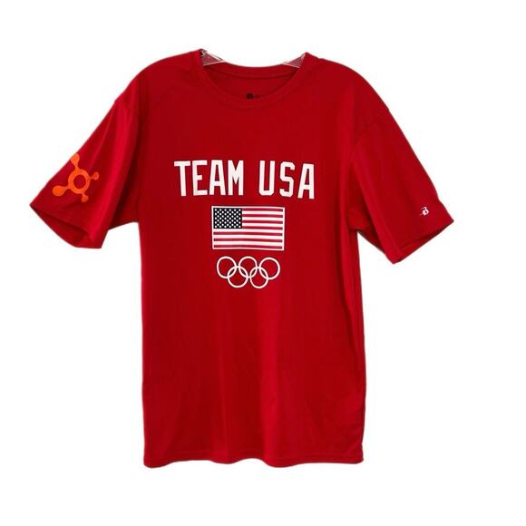 Team USA Olympic Tee Shirt Badger Sports Size Small Red Performance - Picture 1 of 9